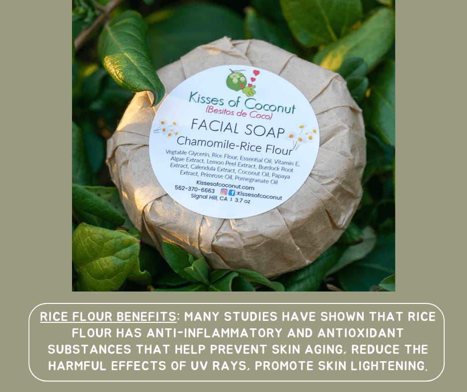 Chamomile Rice Flour Facial Soap - Kisses of Coconut