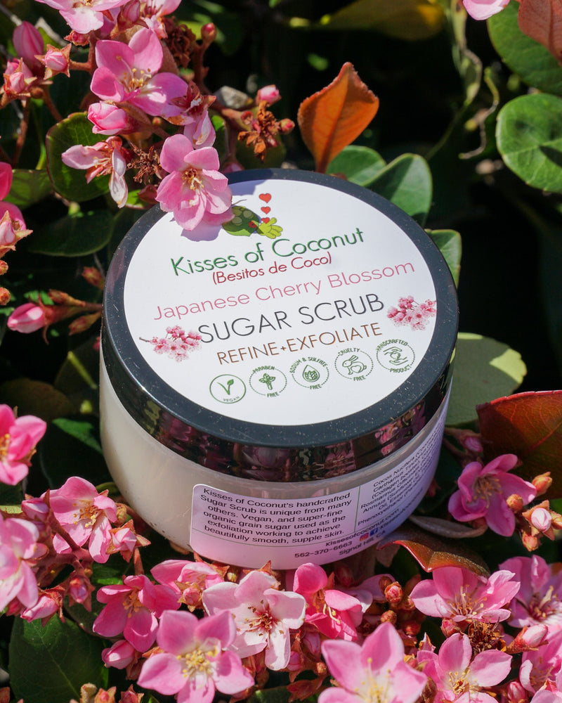 Japanese Cherry Blossom Glowing Sugar Scrub - Kisses of Coconut