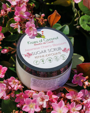 Japanese Cherry Blossom Glowing Sugar Scrub - Kisses of Coconut