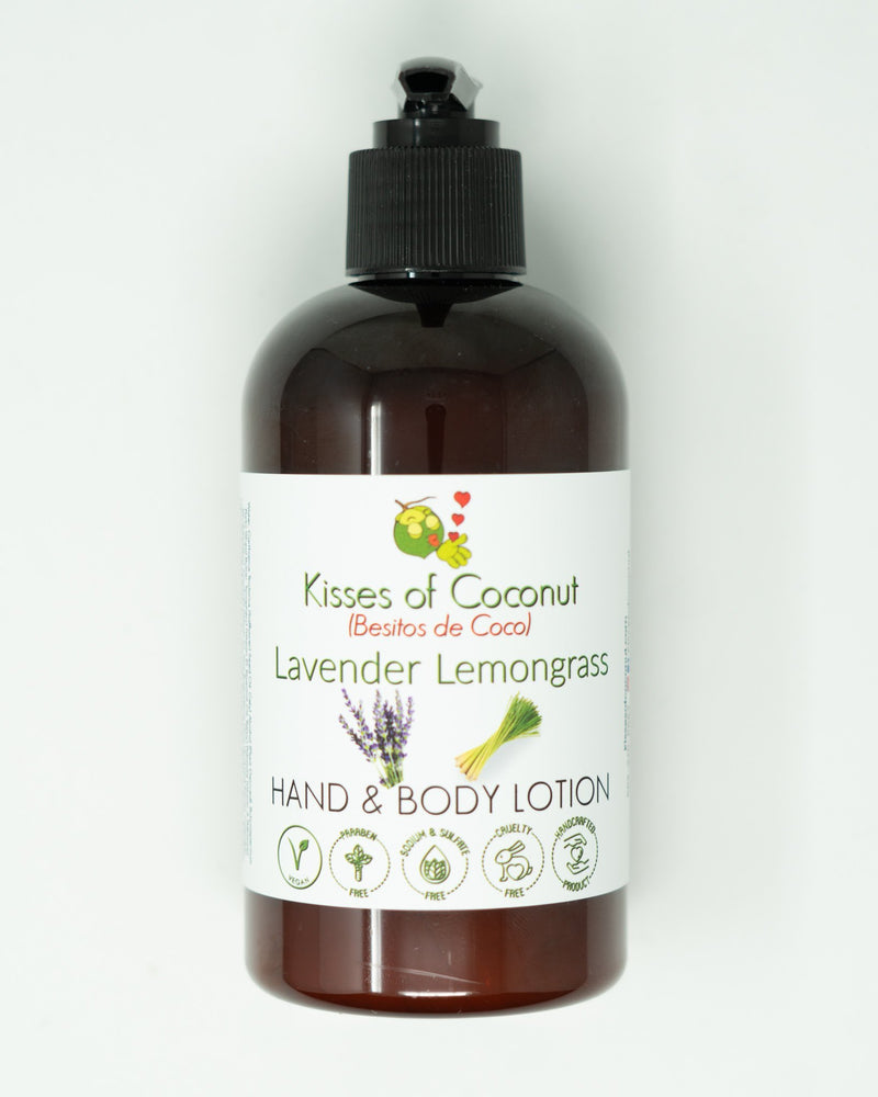 Lavender Lemongrass Hand & Body Lotion - Kisses of Coconut
