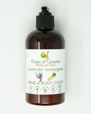 Lavender Lemongrass Hand & Body Lotion - Kisses of Coconut